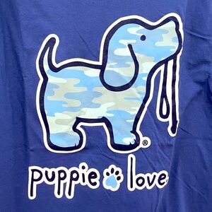 NWOT Blue Camo Puppie Love Tee